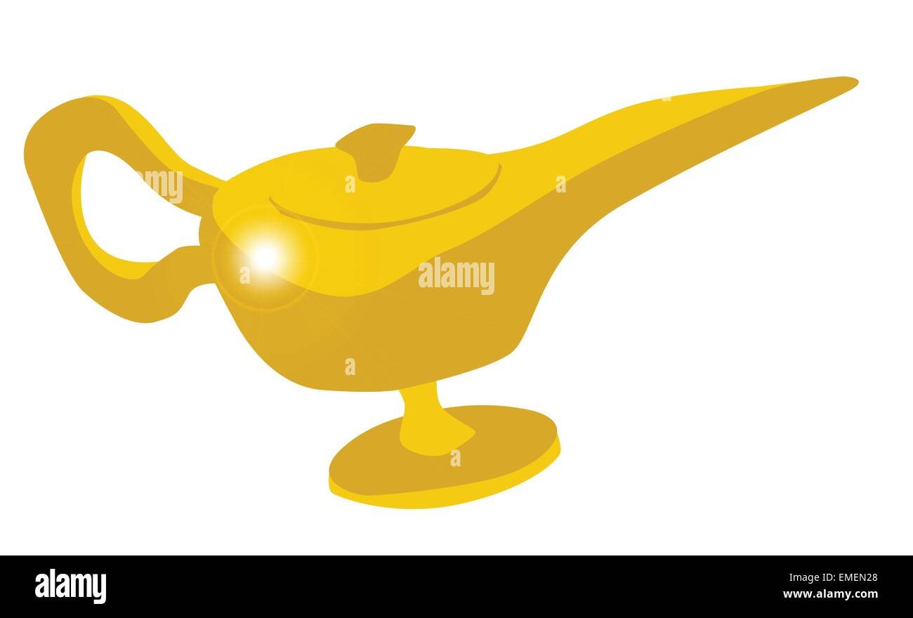 Genie Magic Lamp Stock Vector