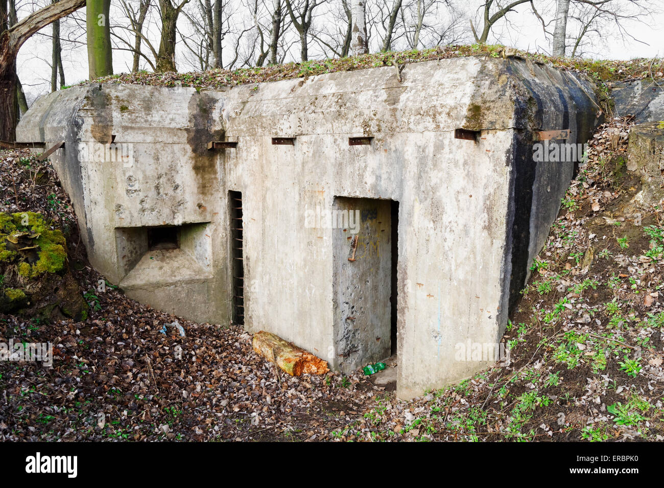 old concrete bunker Stock Photo