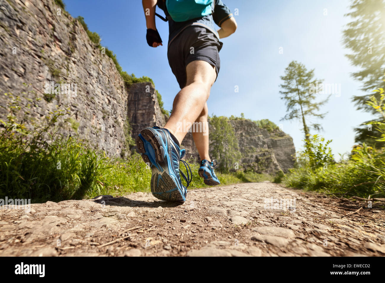 Healthy trail run Stock Photo