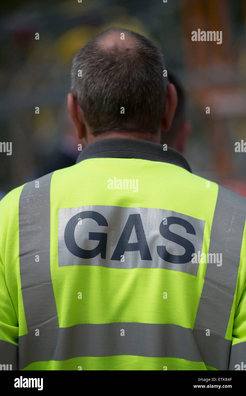 A gas engineer at work. Stock Photo