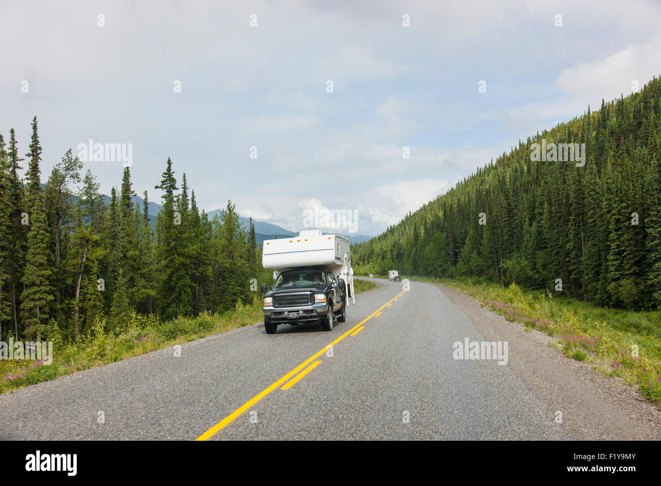 Canada,Rv,Alaska Highway Stock Photo