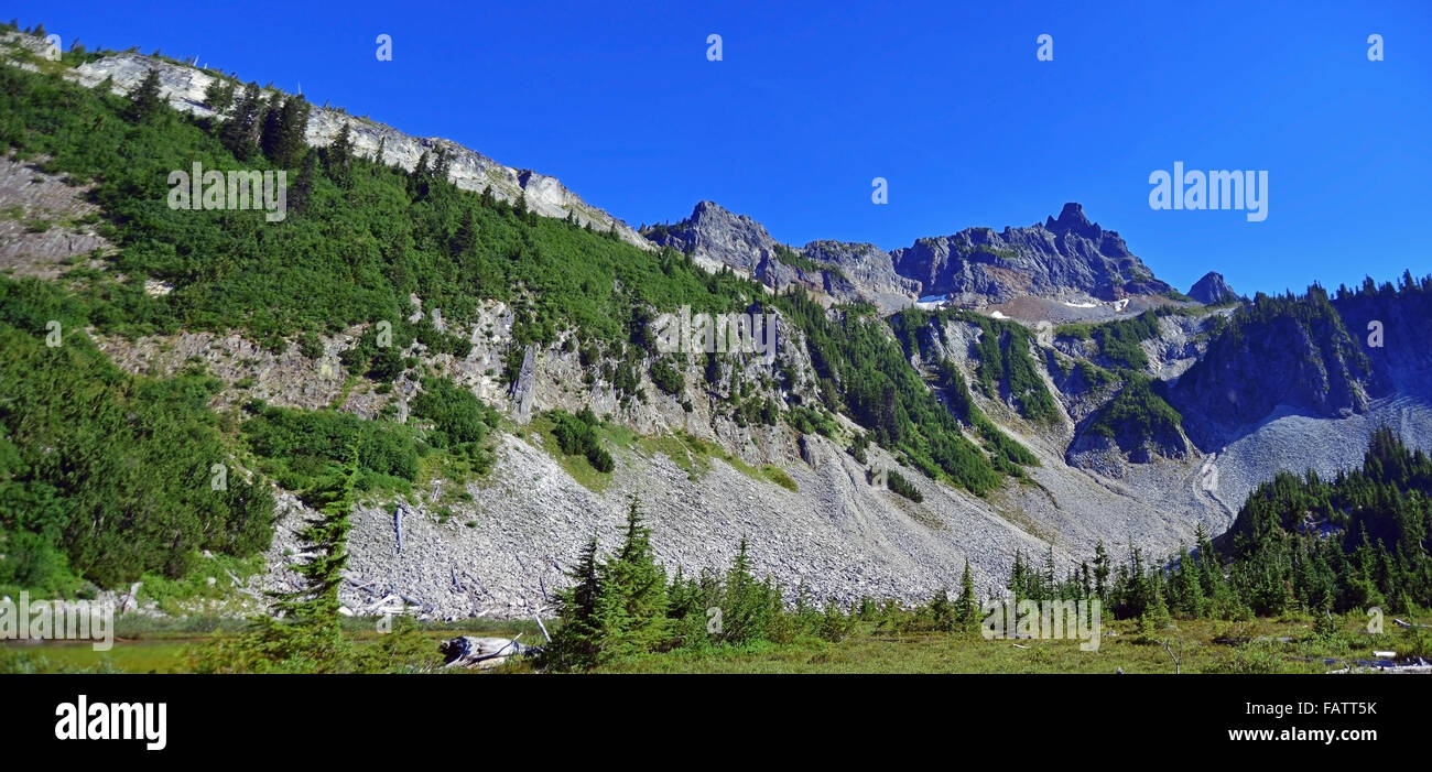 Big Rock walls in Mt Rainier Stock Photo