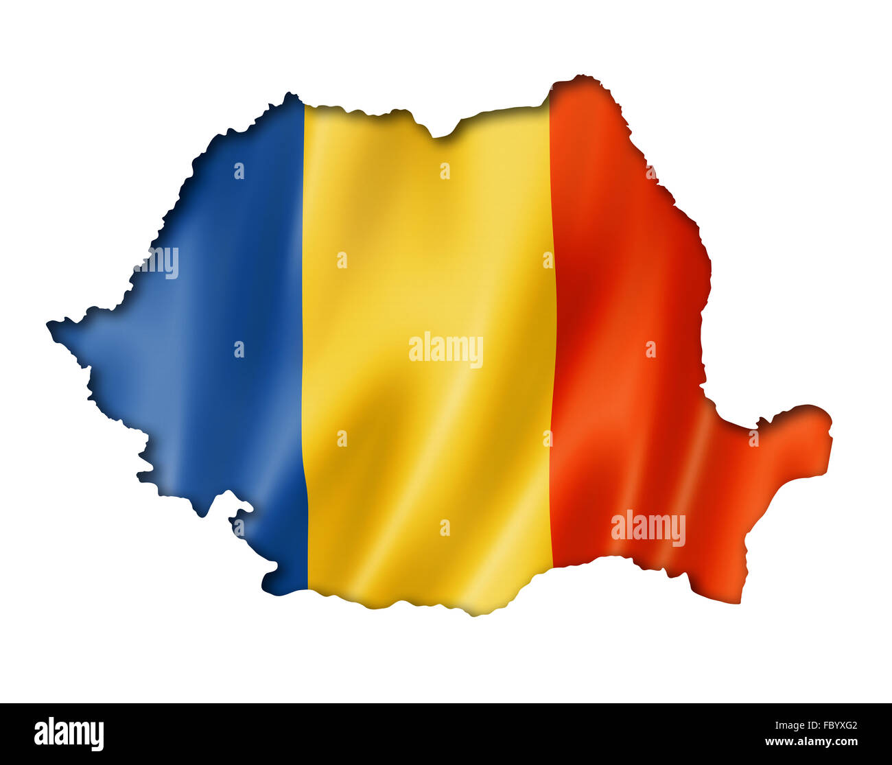 Romanian flag map Stock Photo