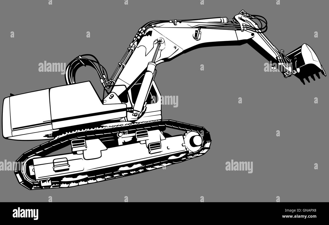 Excavator Stock Vector