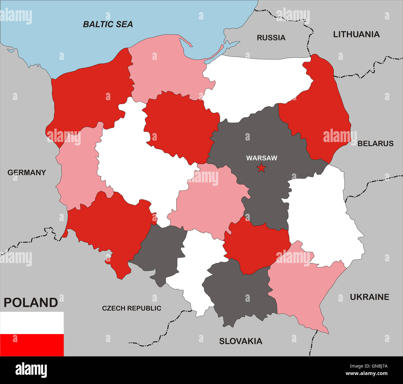 poland map Stock Photo