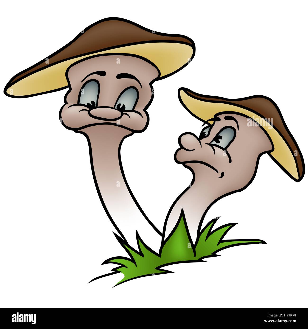 Two Mushrooms Stock Vector