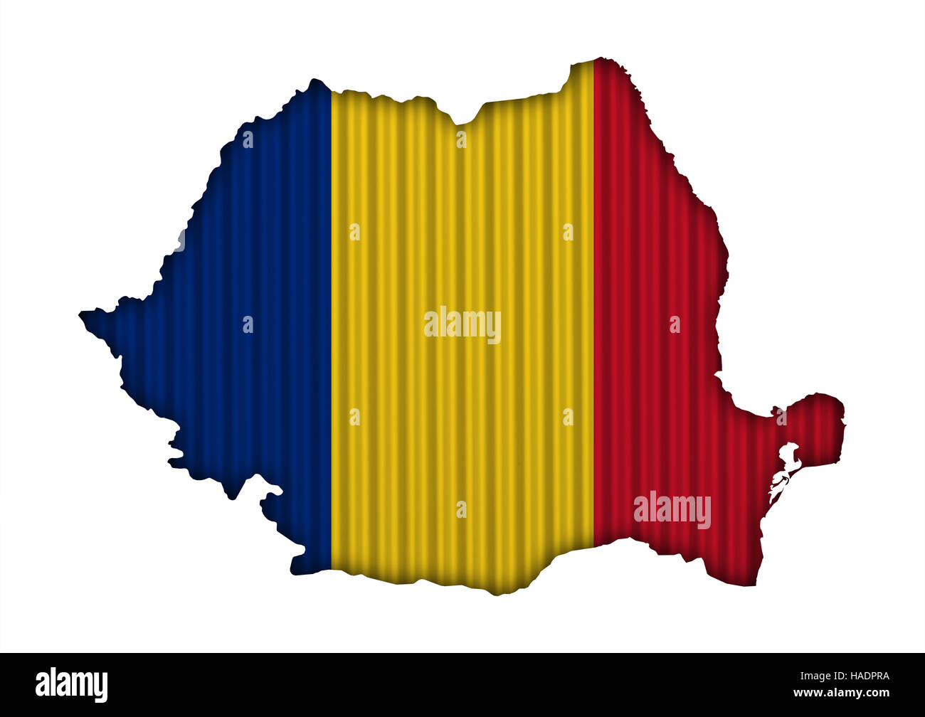 Map and flag of Romania Stock Photo