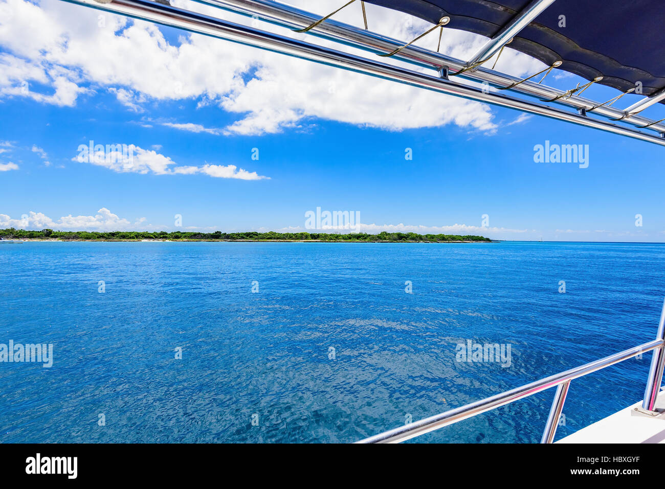 yacht side view Stock Photo