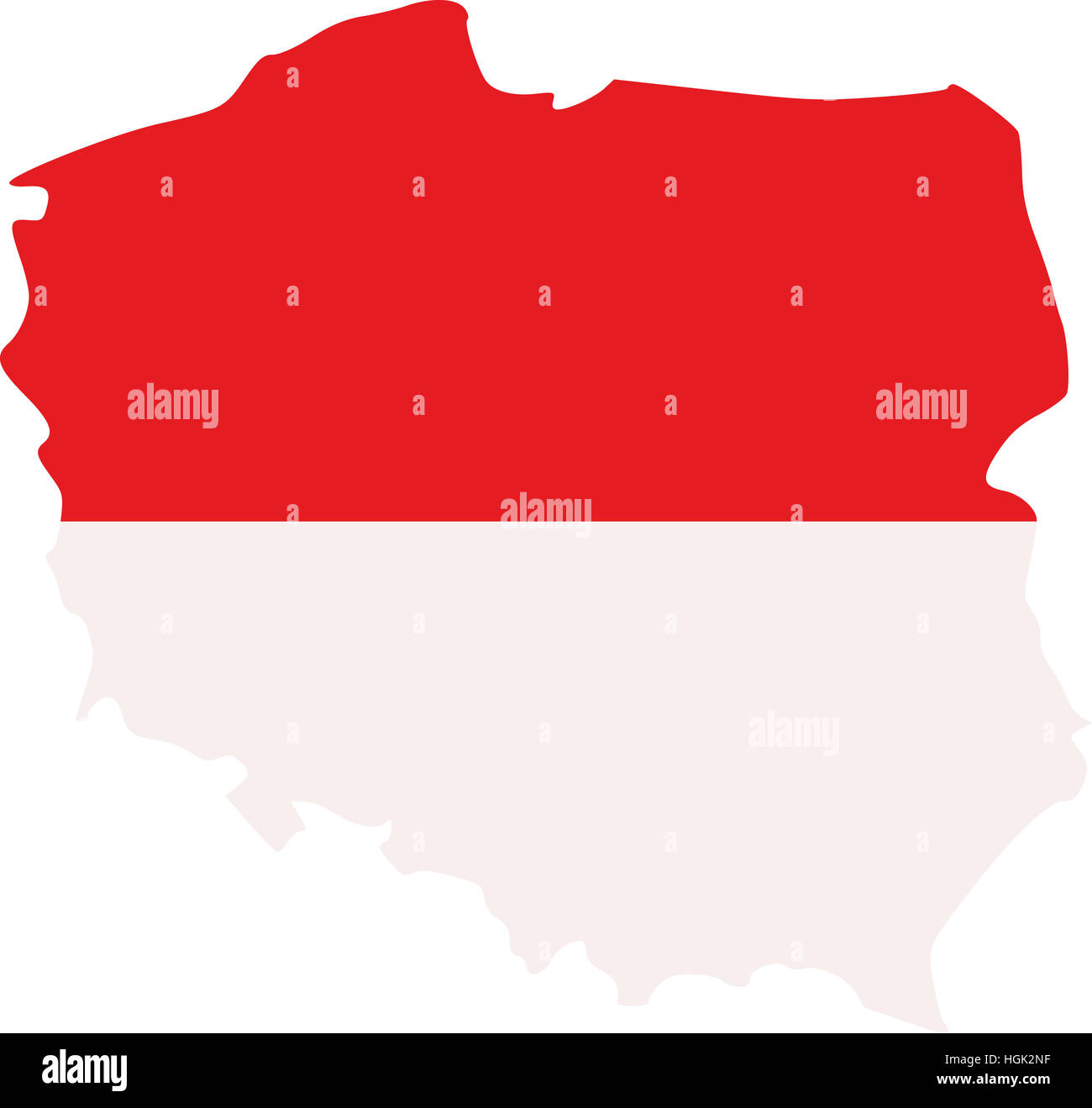 Poland map with flag Stock Photo