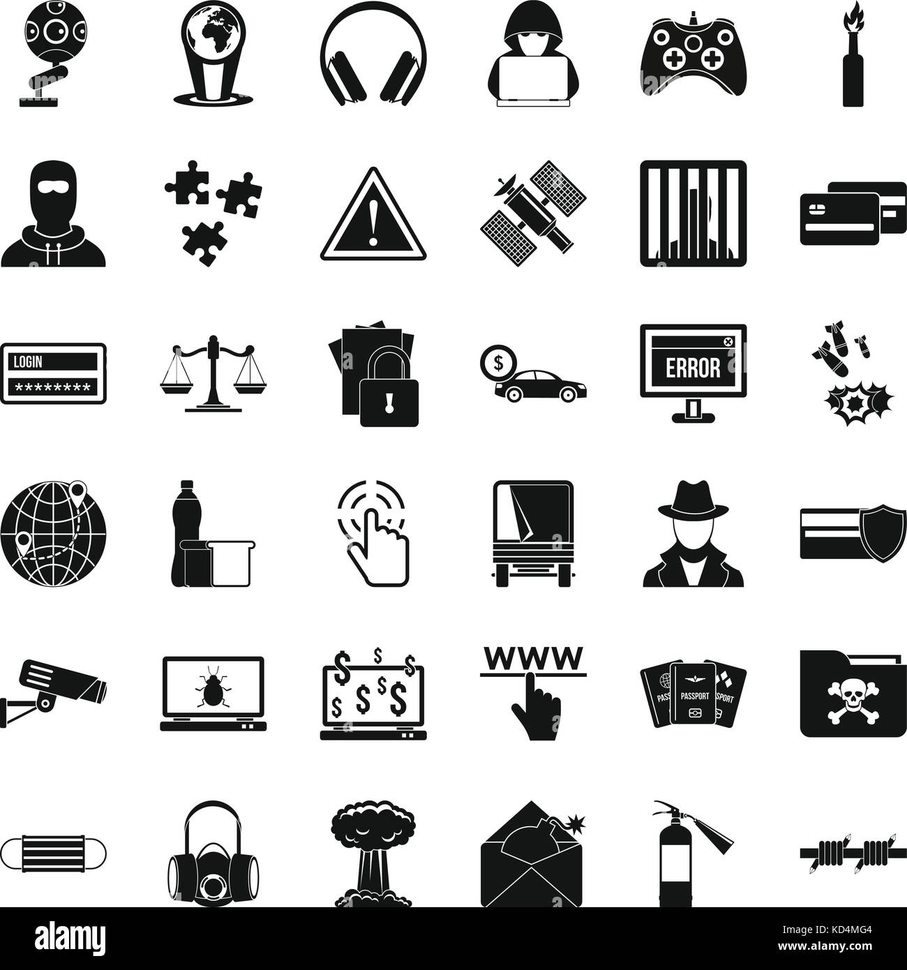 Cyber icons set, simple style Stock Vector Image & Art - Alamy