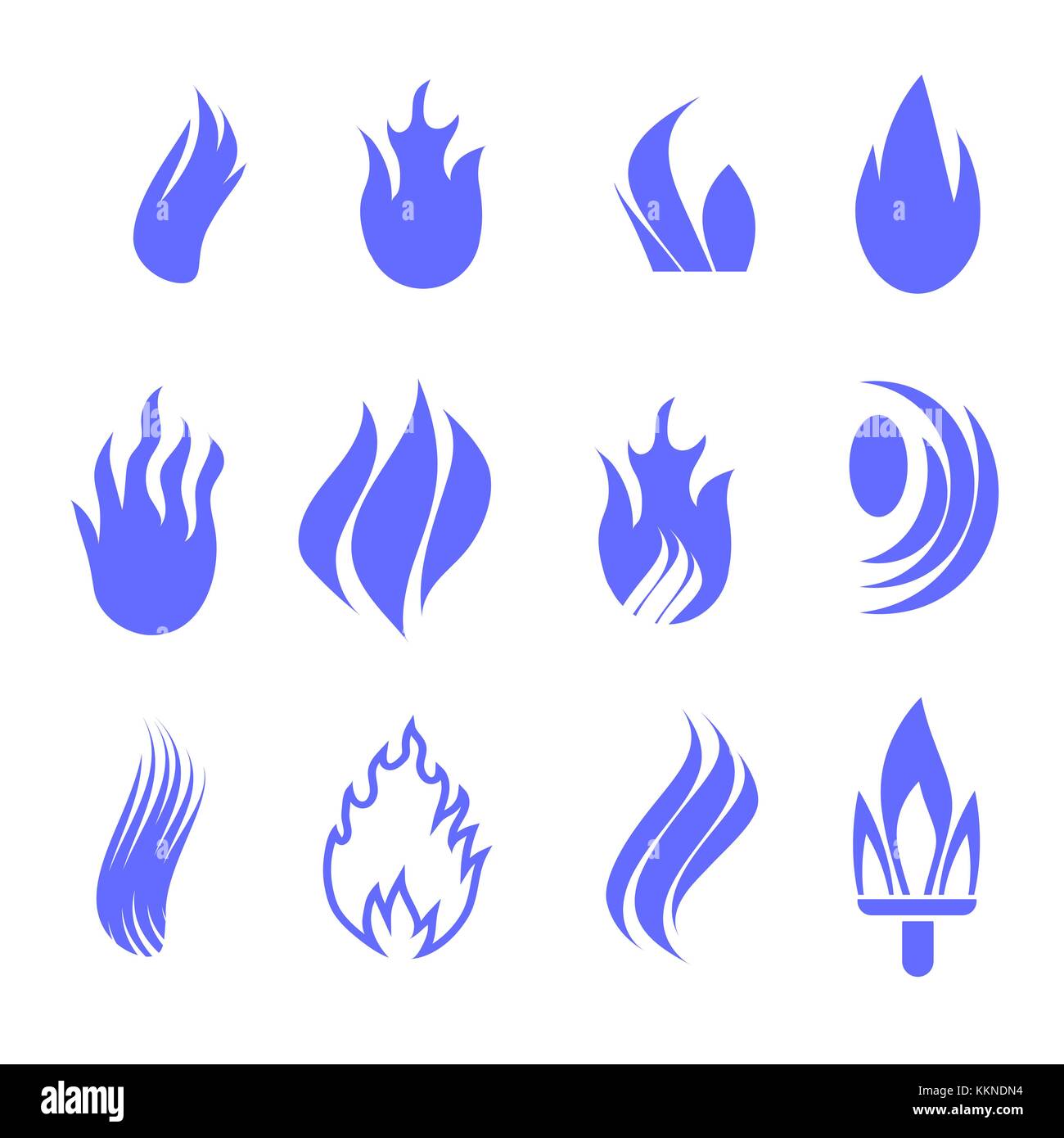 Gas industry blue symbol set Stock Vector