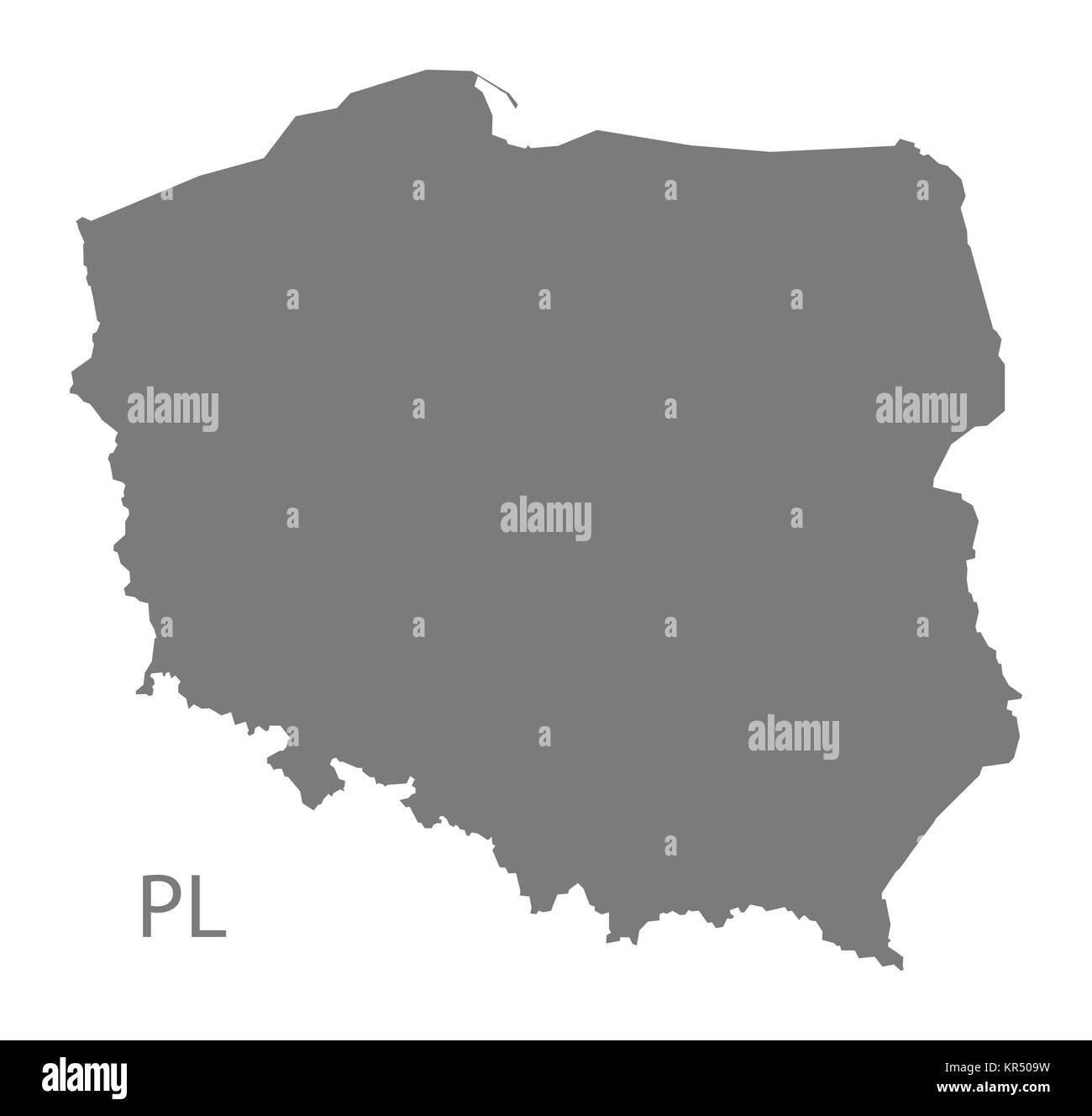 Poland Map grey Stock Photo