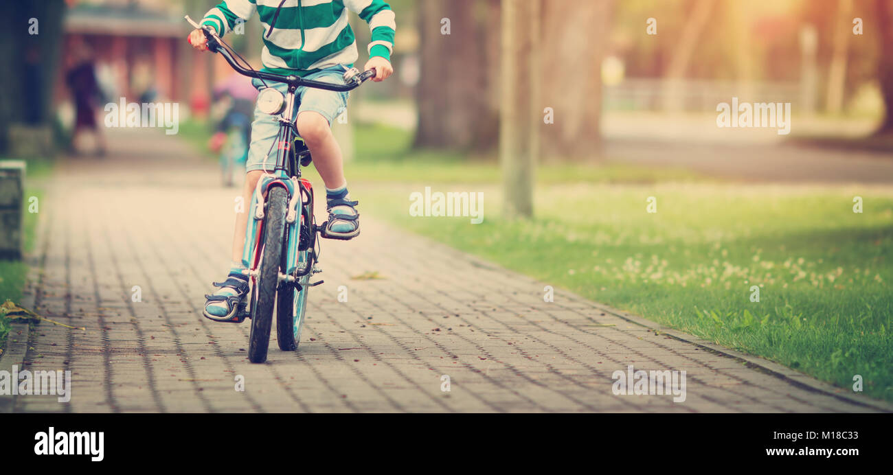 child on a bicycle Stock Photo