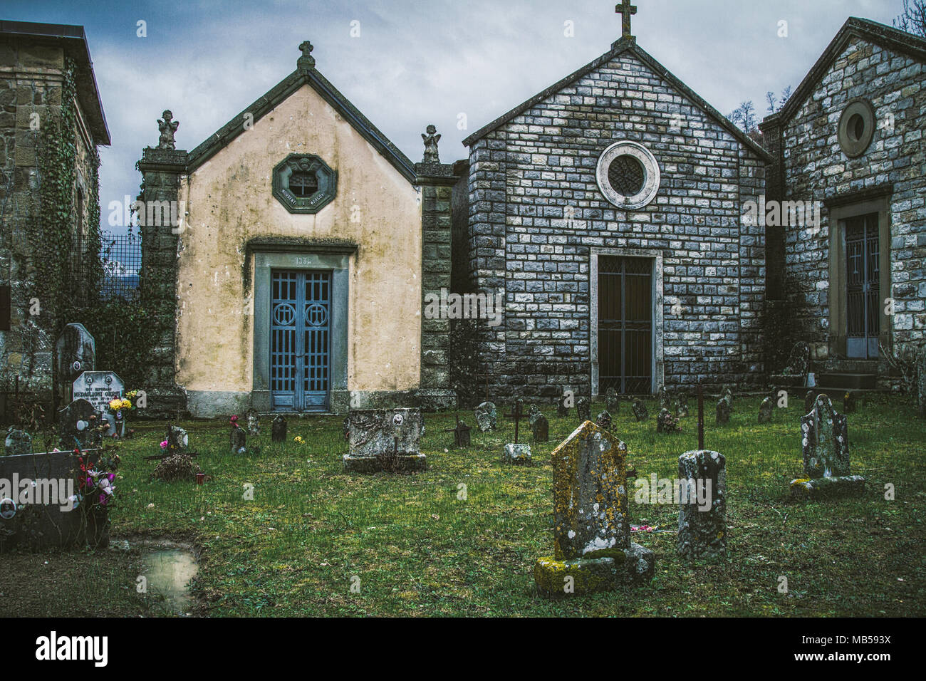 Small European cemetery Stock Photo