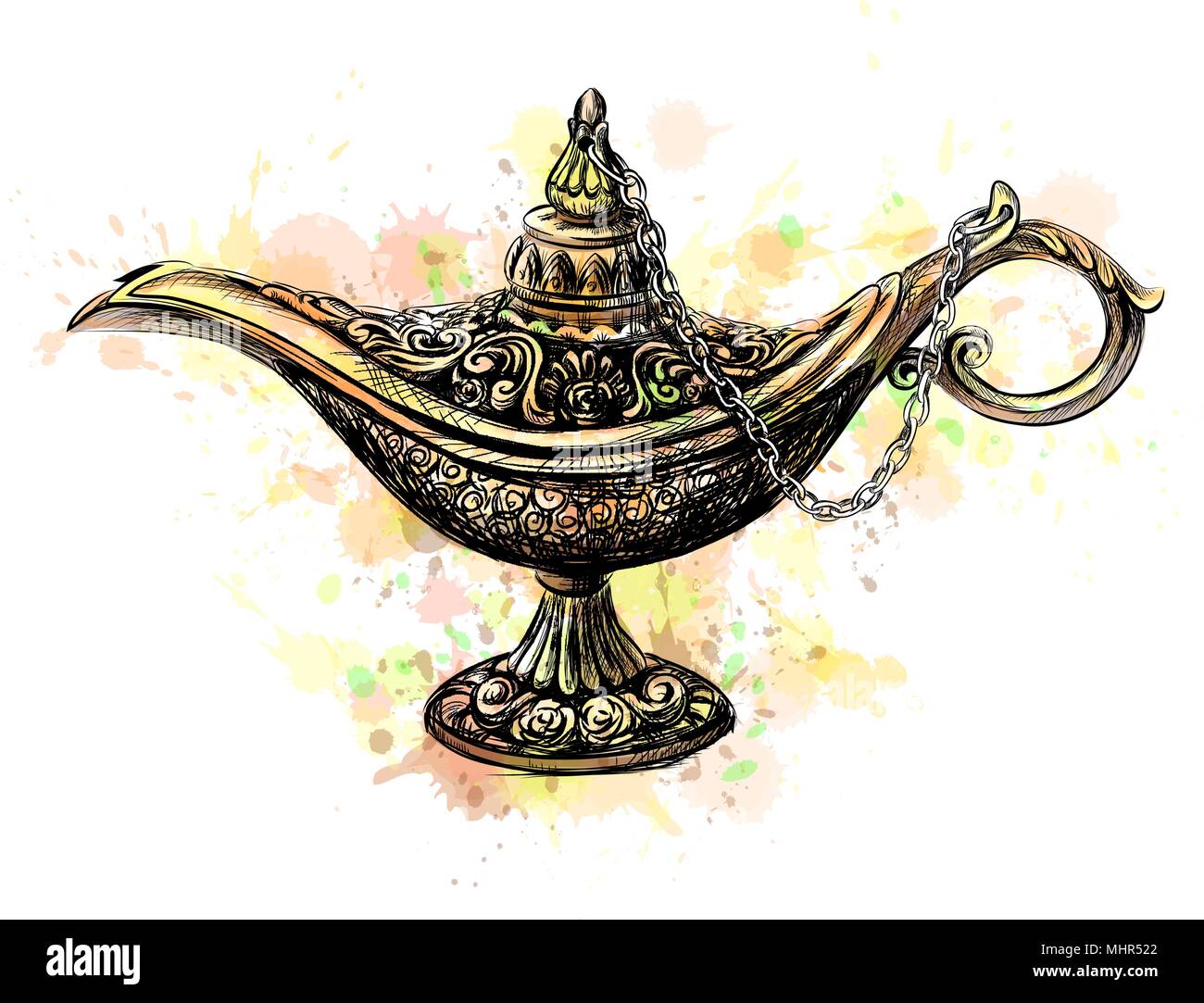 Aladdin Magic Lamp Stock Vector