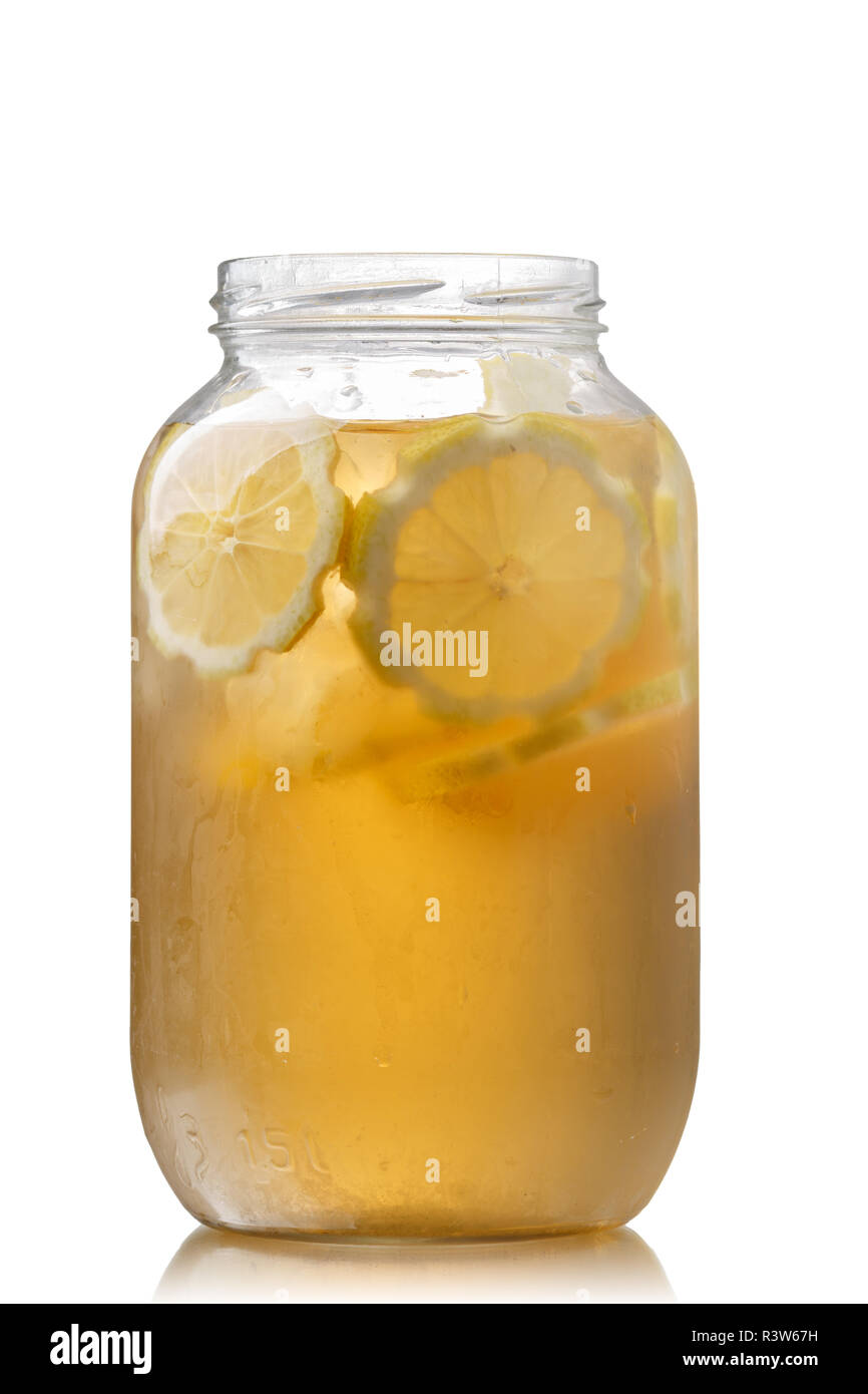 Iced tea in a jar Stock Photo