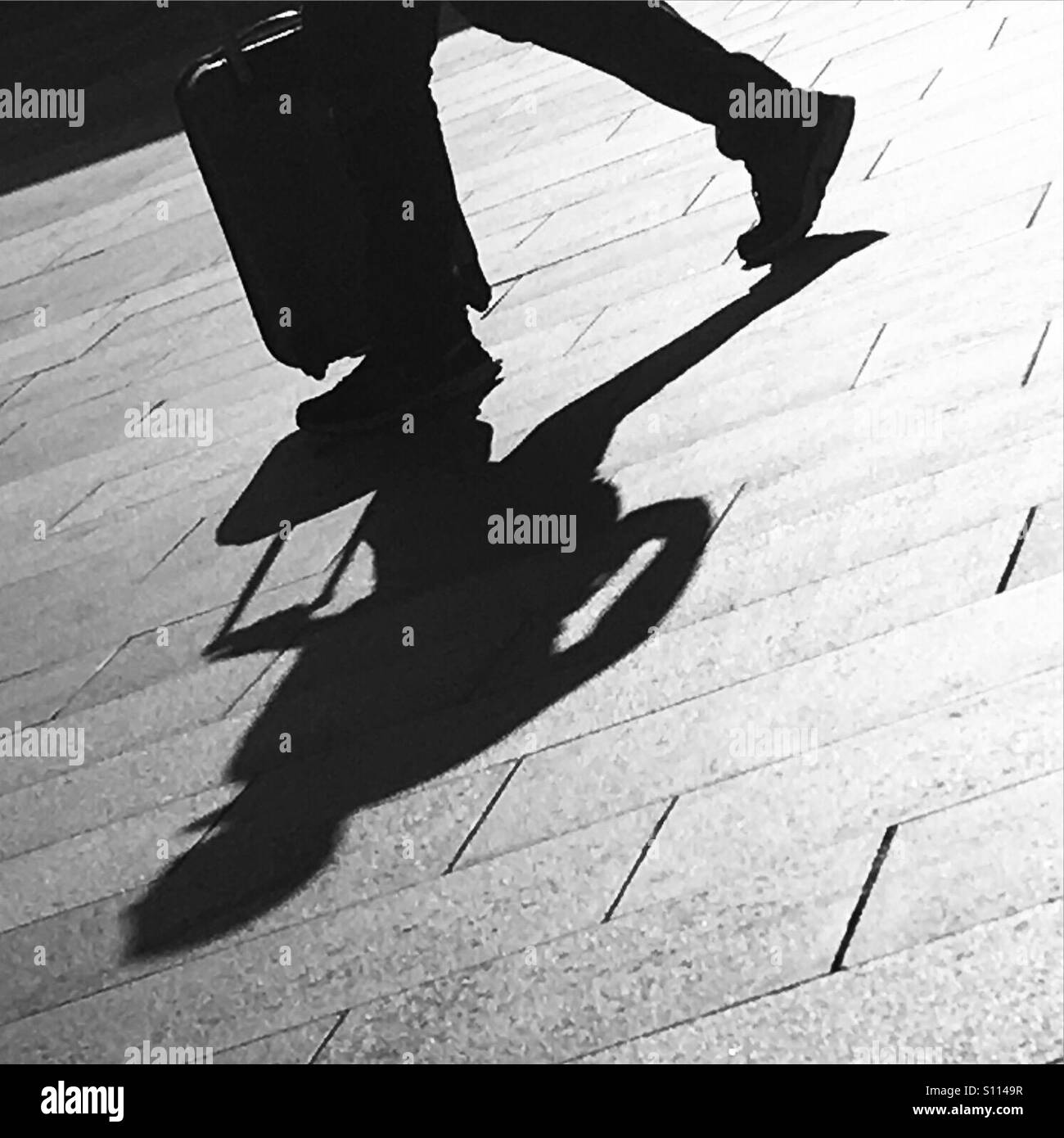 Travellers Shadow. Stock Photo