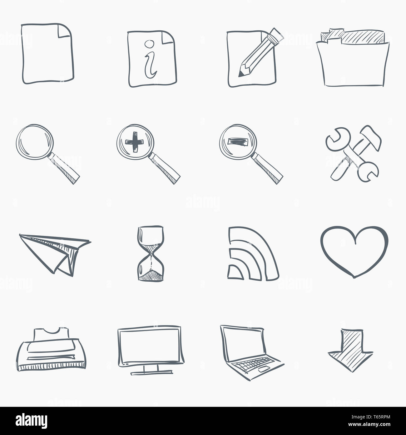 Sketch Icon Set Stock Photo