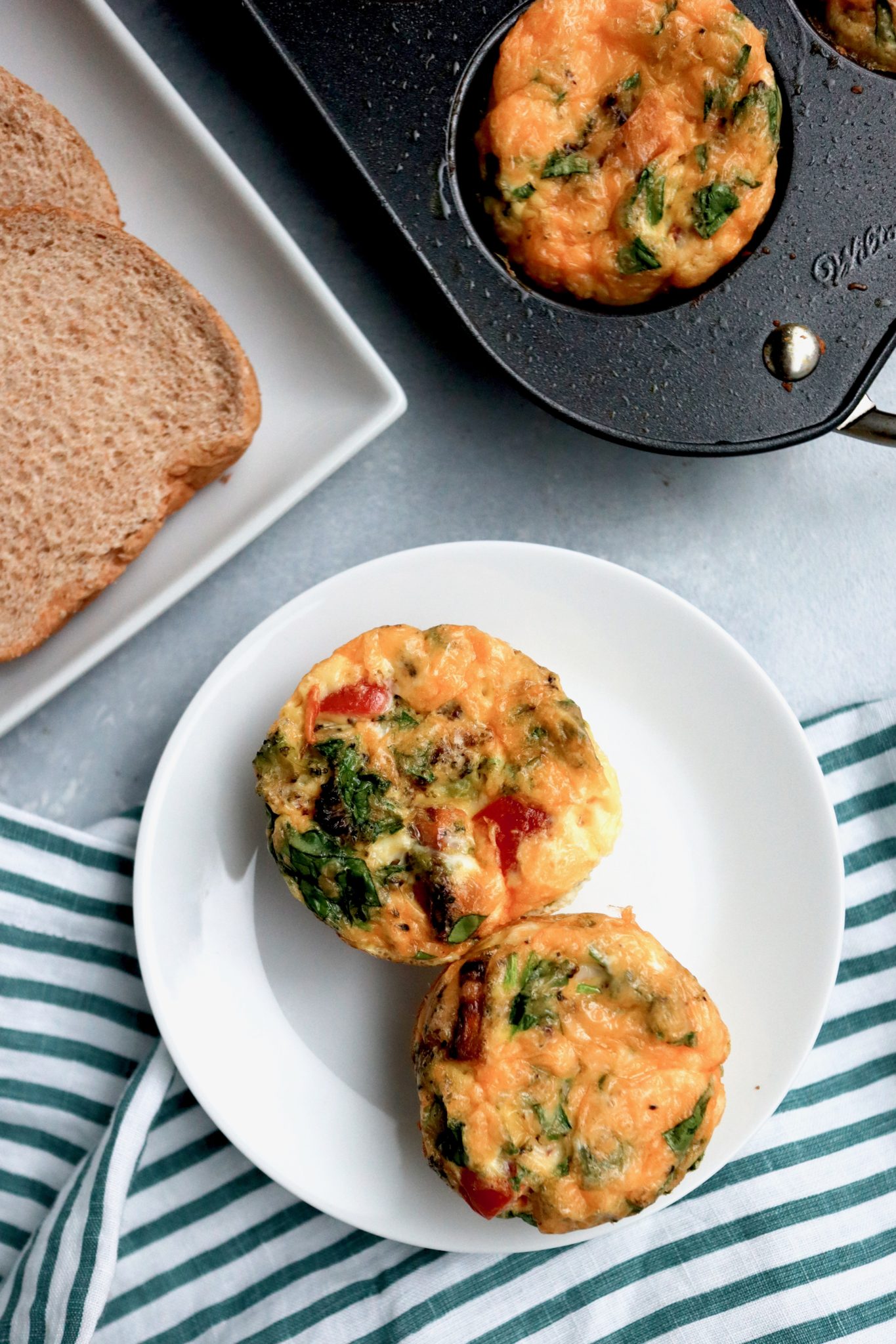 cheesy veggie & egg cups // cait's plate