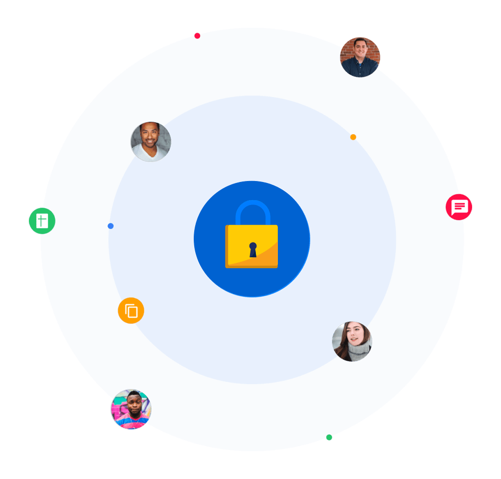 a conceptual illustration demonstrating the security of the capacity knowledge sharing platform