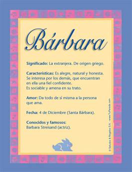 Significado del nombre Bárbara