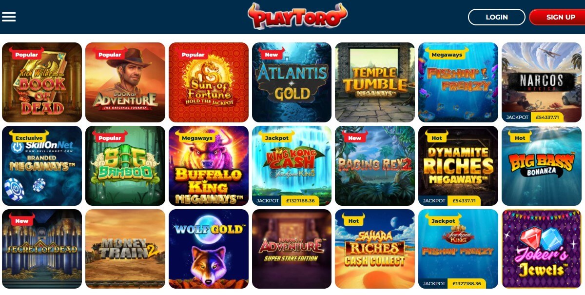 play toro casino games