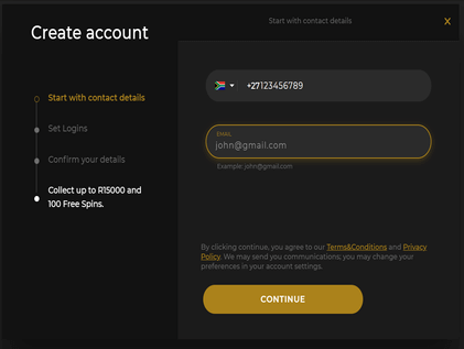 create an account