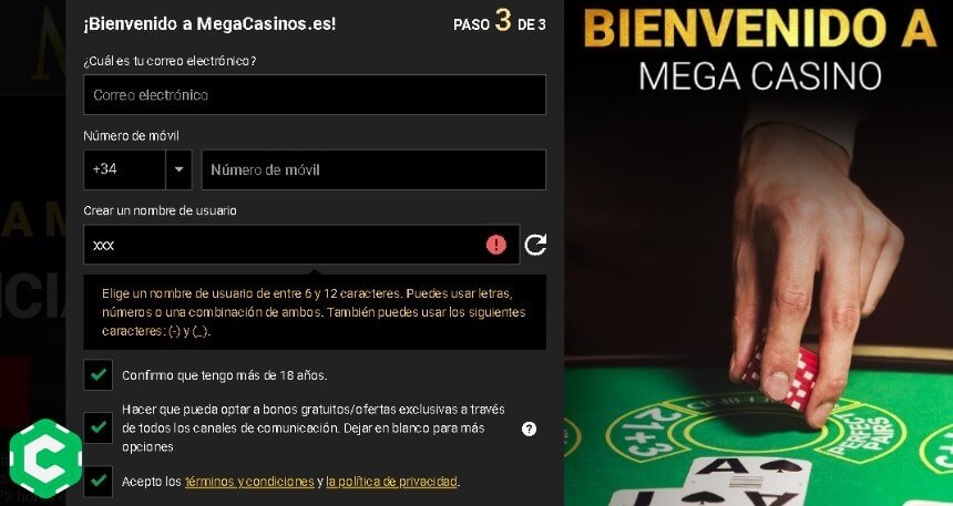 mega casino entrar paso