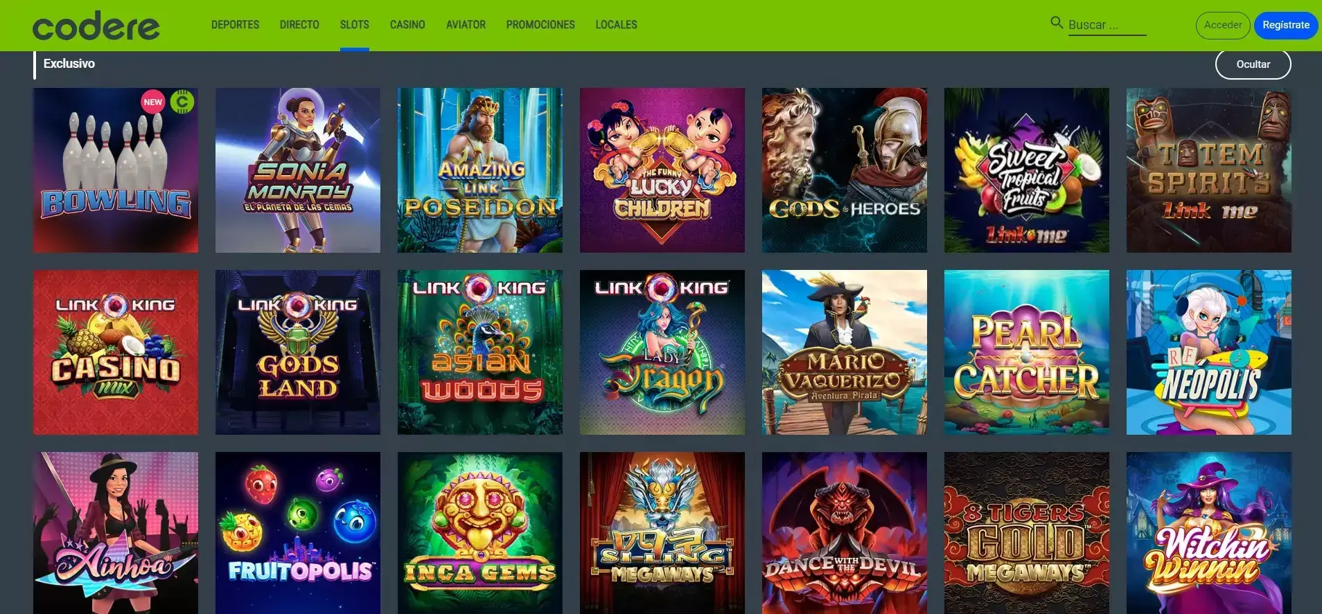 codere casino juegos exclusivos