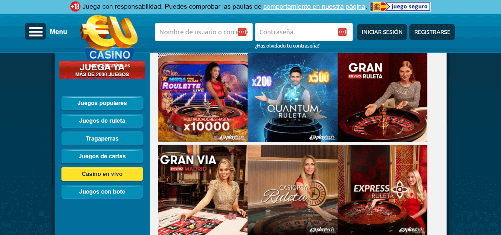 eucasino ruleta en vivo 1600