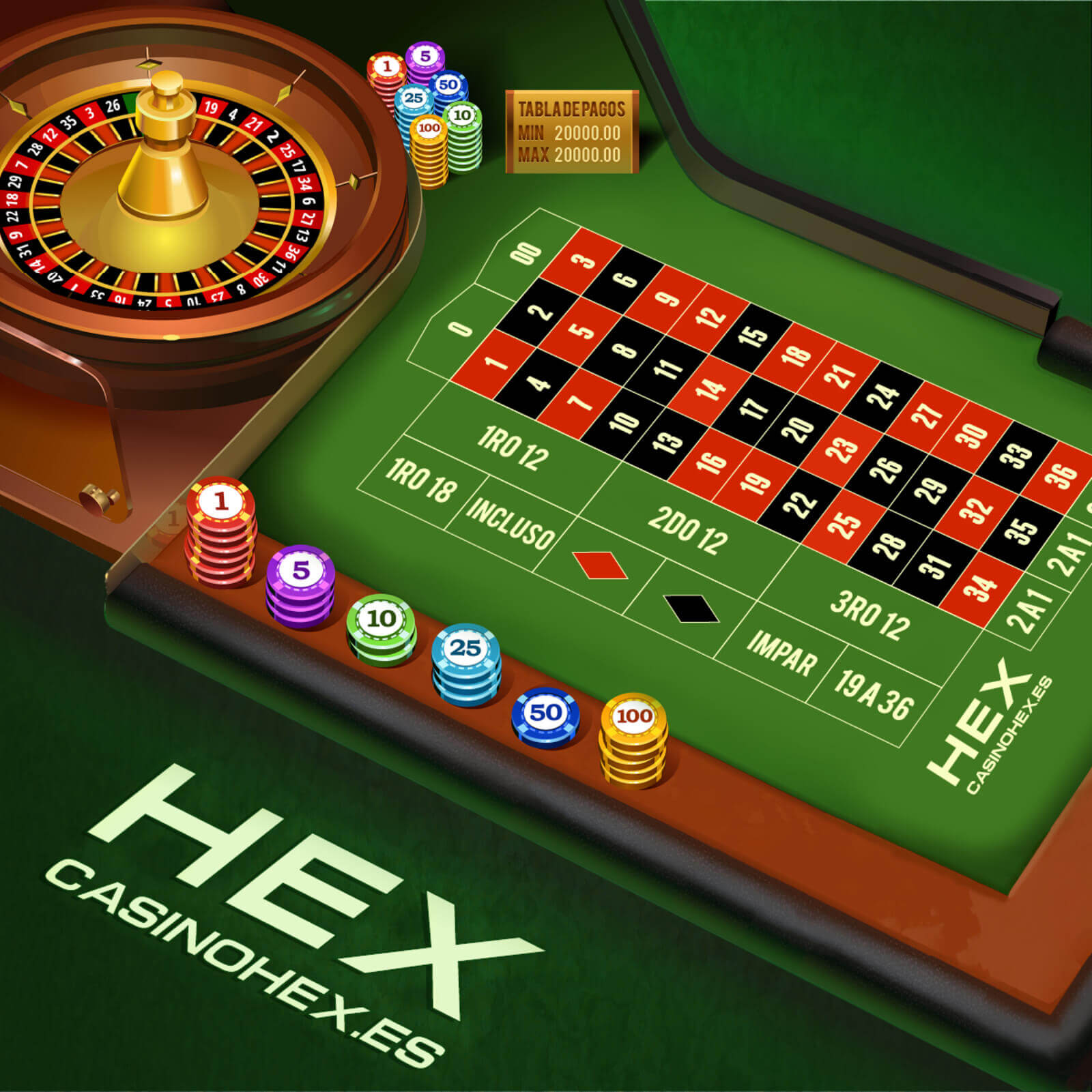 Mesa en juegos de ruleta online por dinero en España