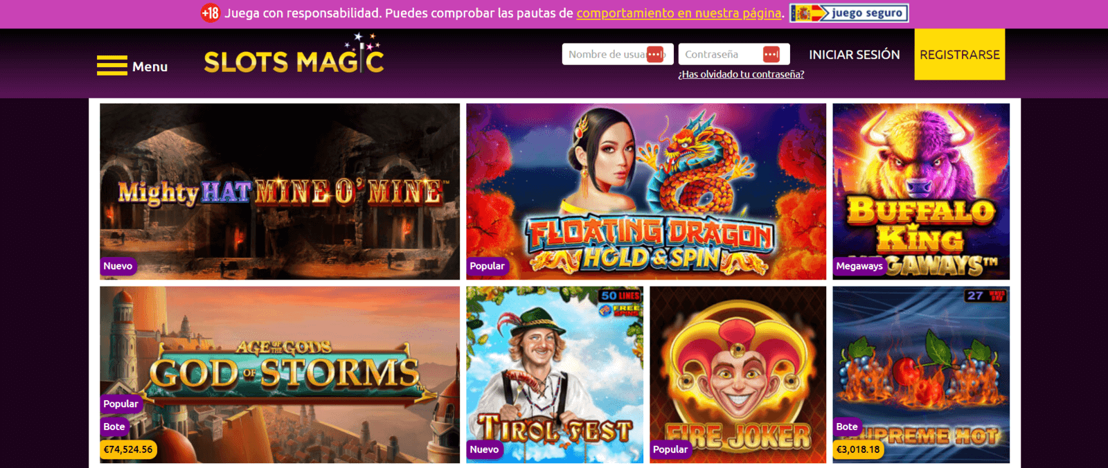 Tragaperras de SlotsMagic casino en España