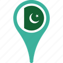 flag, pakistan, country, flags, map, pin