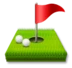 Trou de golf avec drapeau