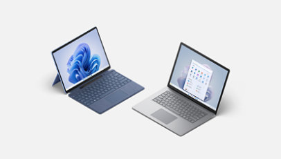 A Surface Pro 9 and Surface Laptop 5.