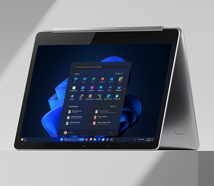 A 2-in-1 device folded over