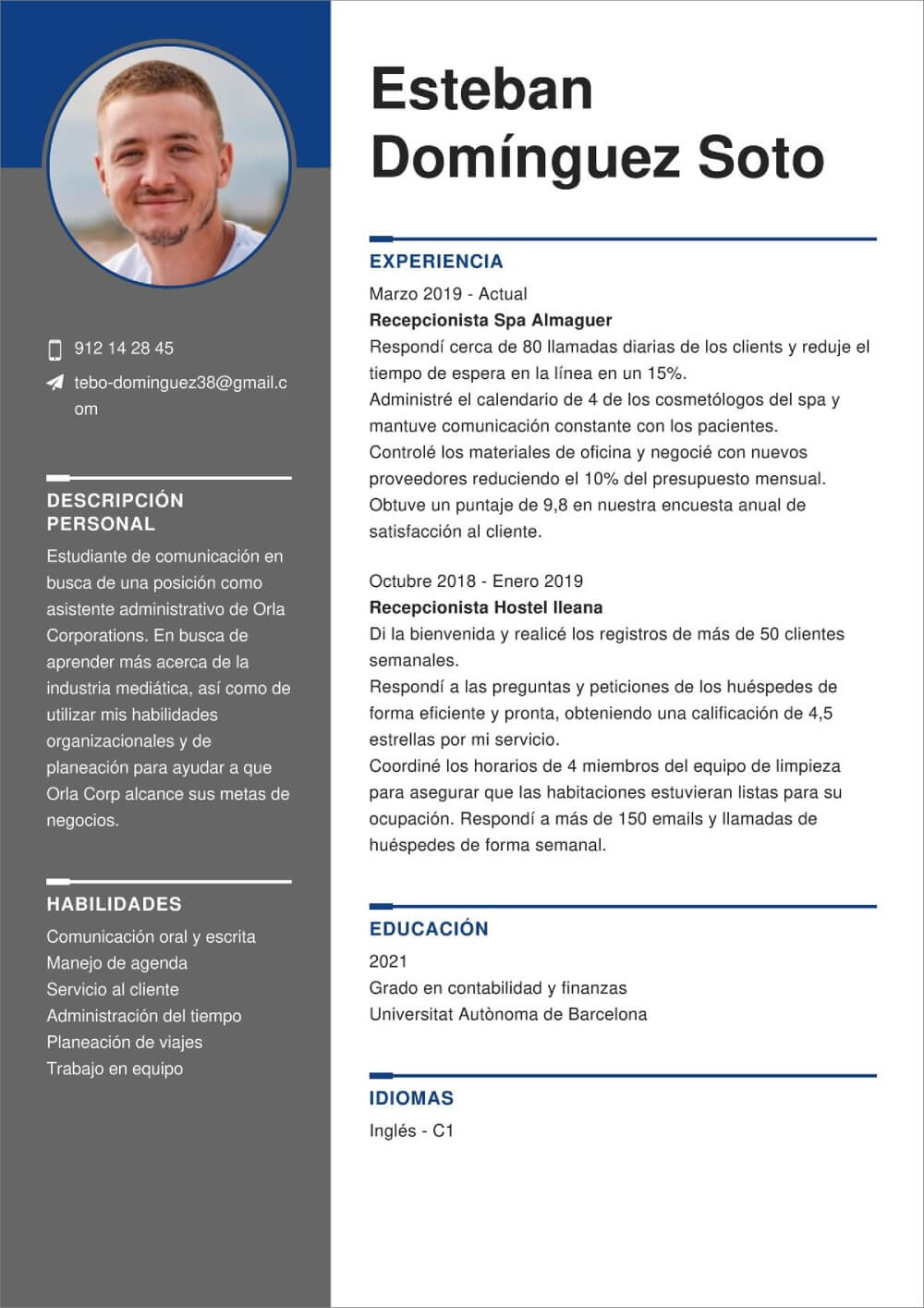 Curriculum Sencillo 15 Plantillas Para Hacer Un Cv Simple Images