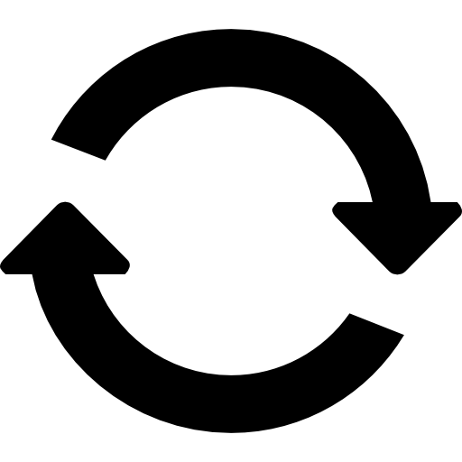 Two clockwise circular rotating arrows circle - free icon