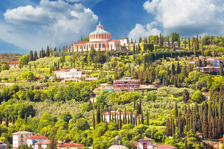 View of the Sanctuary of Our Lady of Lourdes in Verona