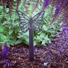 Laser Cut Butterfly Garden Stake Garden Decoration DXF File