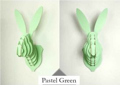 Laser Cut Rabbit Head Wall Decor DXF File