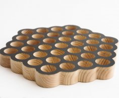 Laser Cut Circle Honeycomb Trivet 19 Holes DXF File