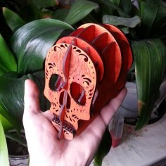 Laser Cut Skull Pen Holder DXF File