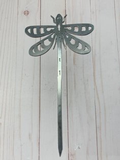 Laser Cut Garden Decorations Dragonfly Garden Stake DXF File