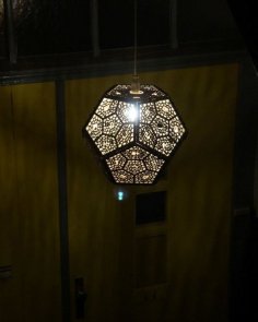 Laser Cut Dodecahedron Shadow Hanging Lamp