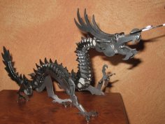 Laser Cut Dragon 3D Puzzle DXF File