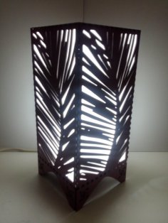 Laser Cut Lamp With Tropical Leaves