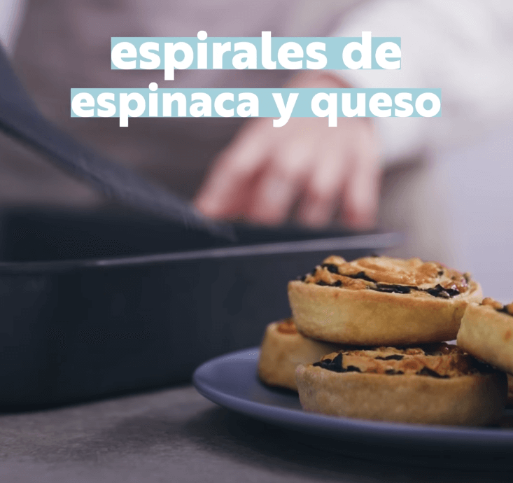 Espirales de espinaca y queso