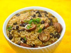 recipe for easy kick'n turkey sausage with black beans and rice