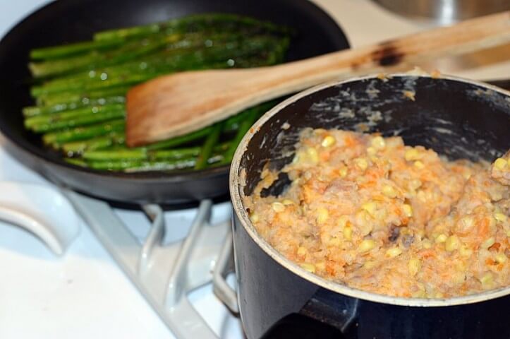 recipe for cheesy cowboy mashed potatoes with carrots and corn